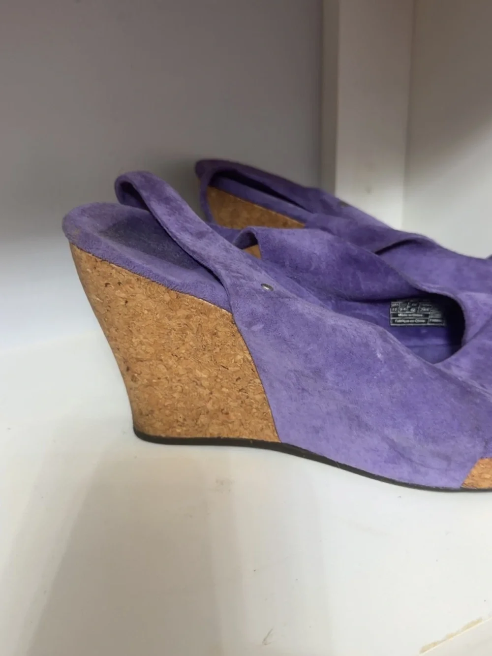 UGG Purple Suede Cork Platform Wedges